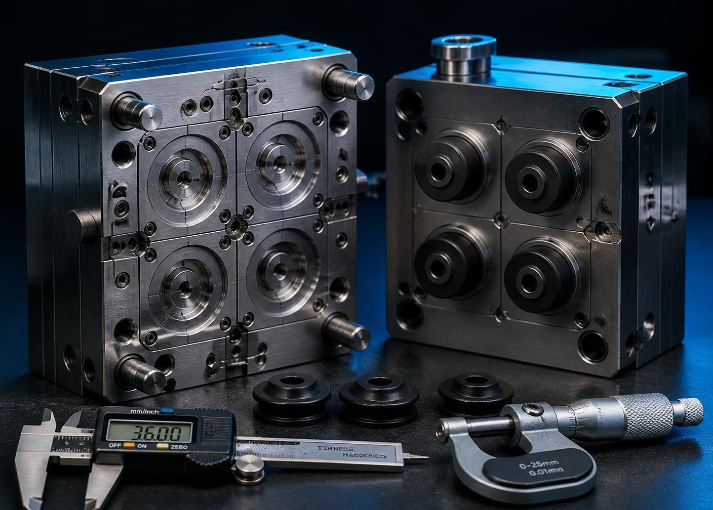 Dimensional inspection of a moulded rubber component